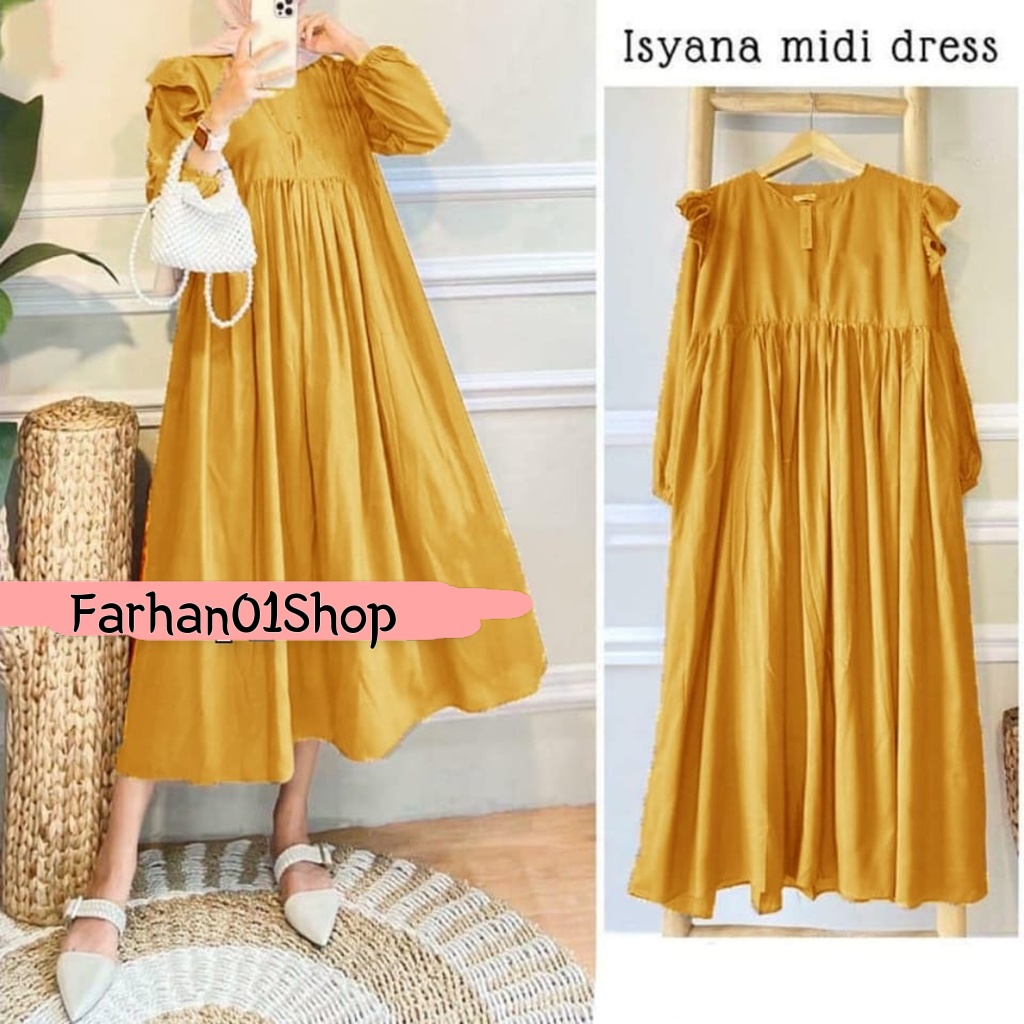 GAMIS ISYANA MIDI DRESS FASHION MUSLIM TERBARU