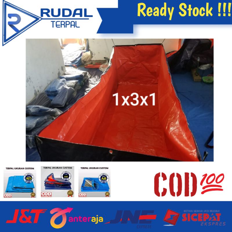 kolam terpal kotak 1x3x1