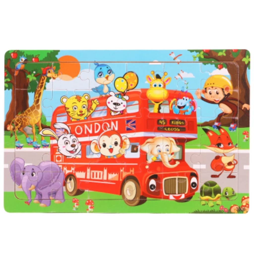 MAINAN EDUKATIF / JIGSAW PUZZLE / PUZZLE KAYU GAMBAR 30 PCS LUCU