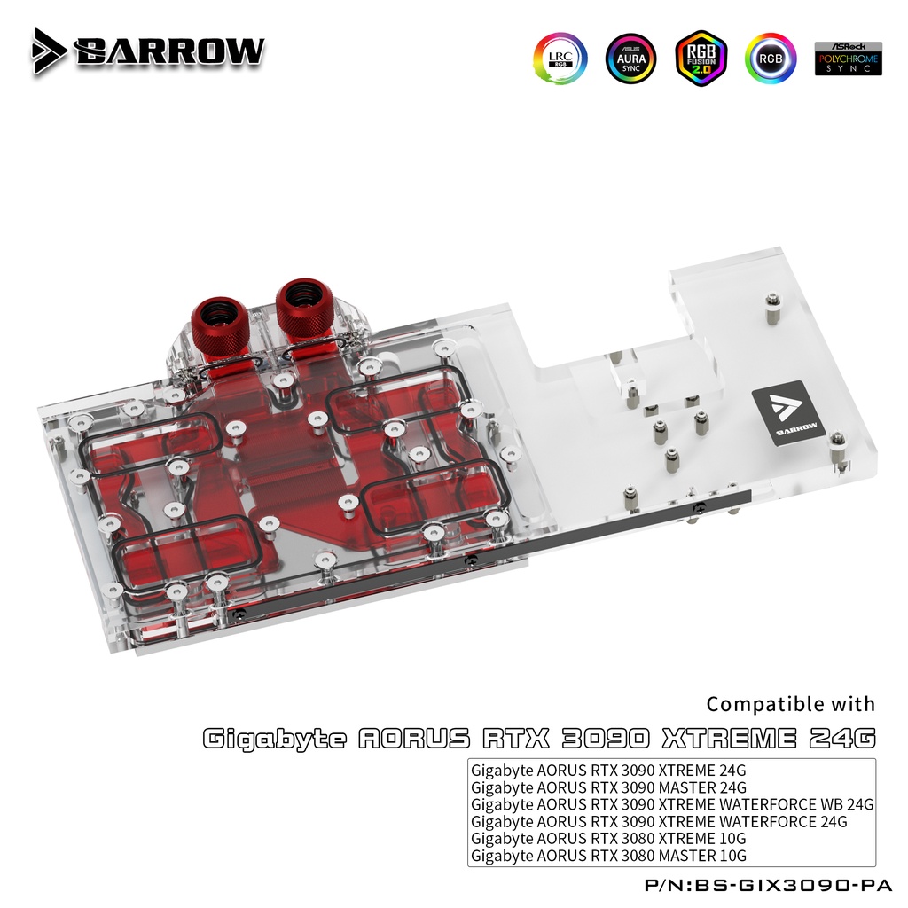 BARROW BS-GIX3090-PA GPU Block for AORUS RTX 3080 3090 ARGB