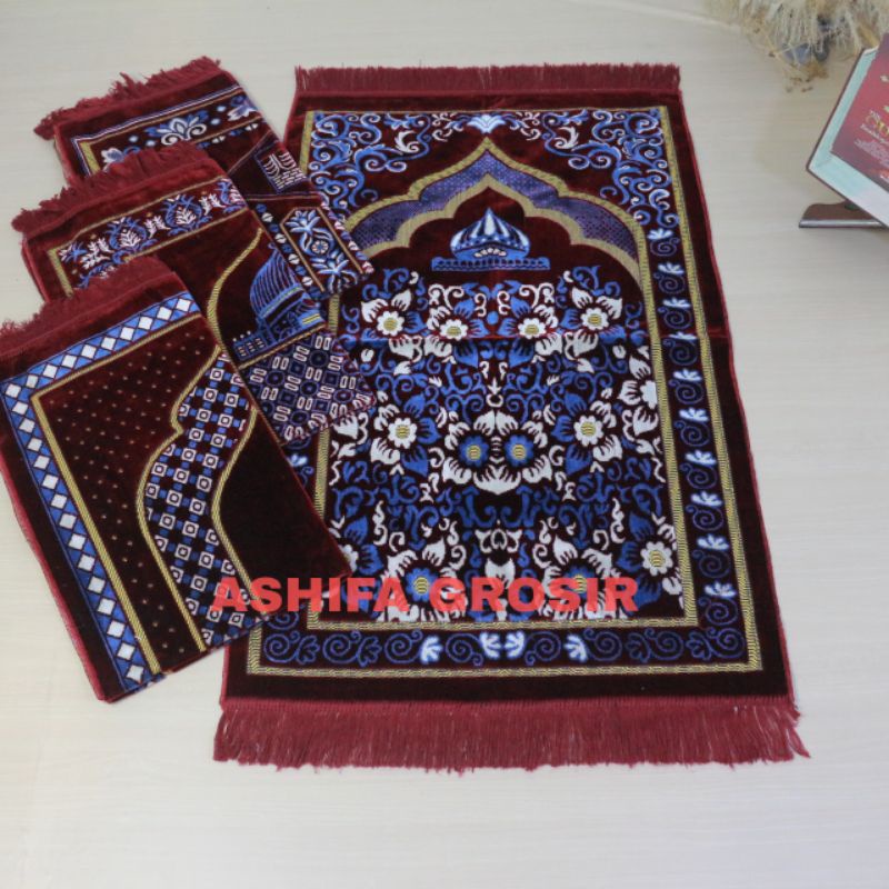 Sajadah Turkey Bulu kabir Premium Spiegel multi colour ukuran 110 x 70 cm