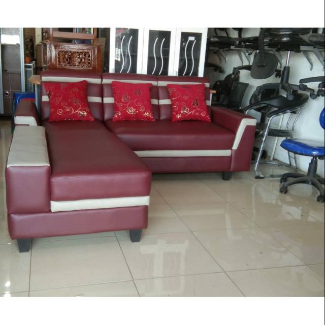 Sofa Merah minimalis Leter L / Furniture / Sofa cantik