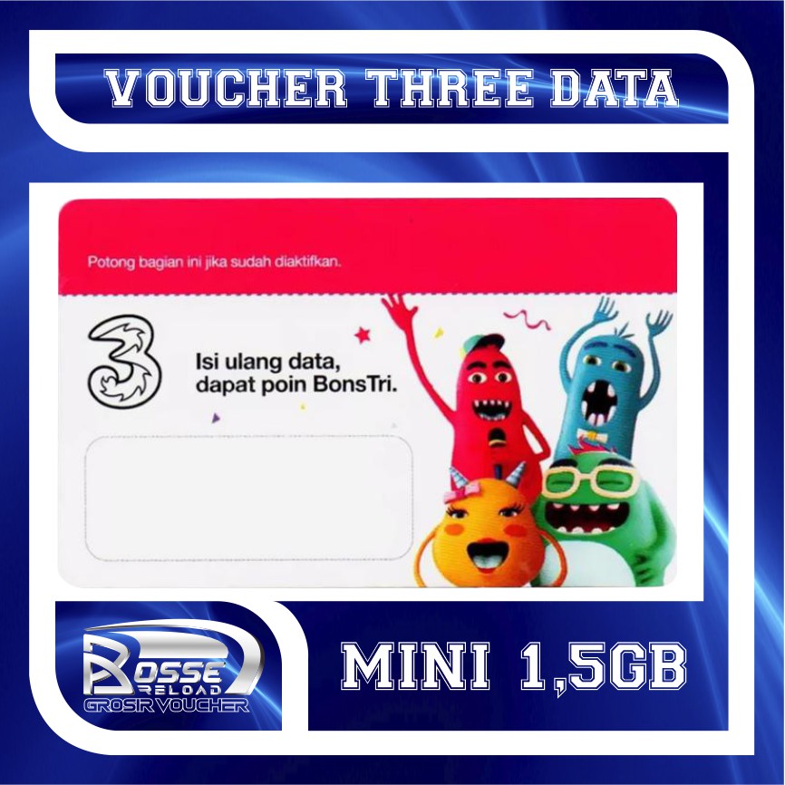 voucher data/voucher internet/voucher  3/three/tri mini 1,5gb 7hr LOKAL BRANCH SEMARANG