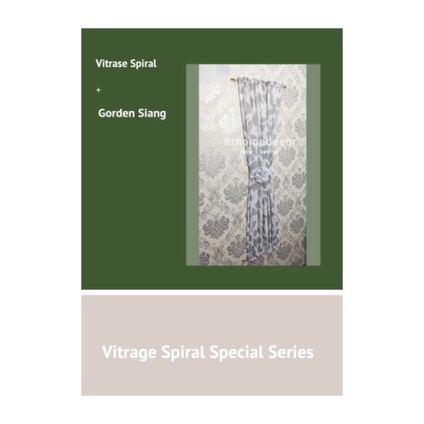 vitrase motif daun gorden minimalis Abu murah High Quality (bisa custom ukuran)