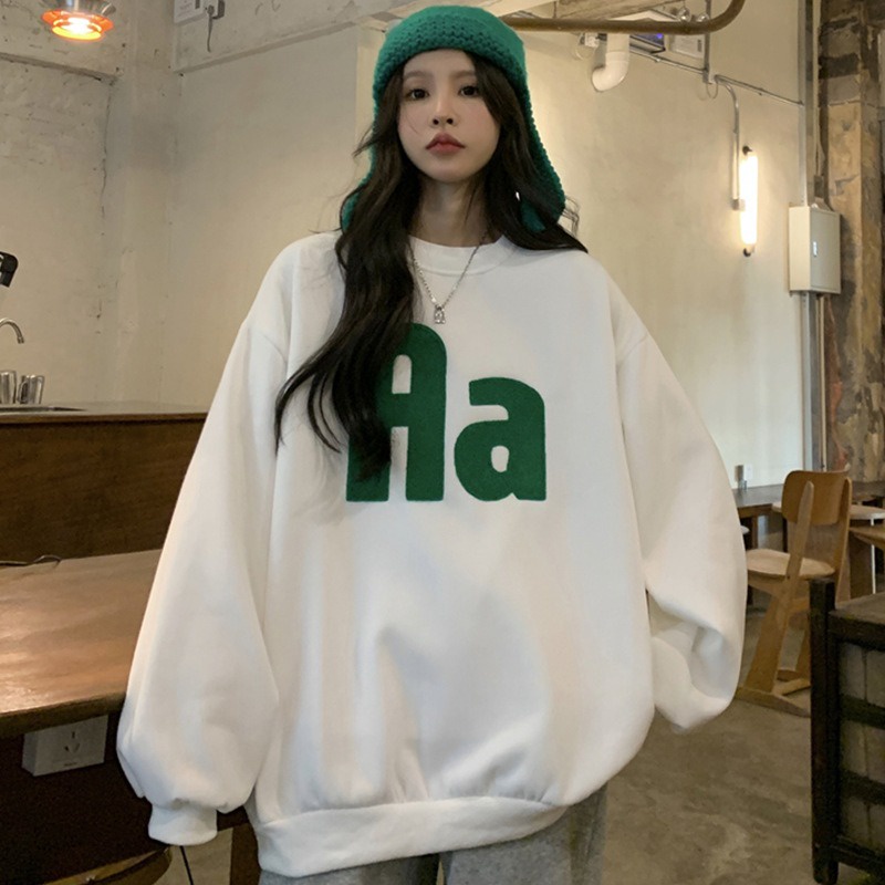 Aa Sweater Crewneck Basic Pakaian Wanita Remaja Style Korea NR