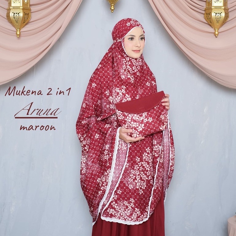 mukena rayon dewasa /mukena 2in1 motif ARUNA