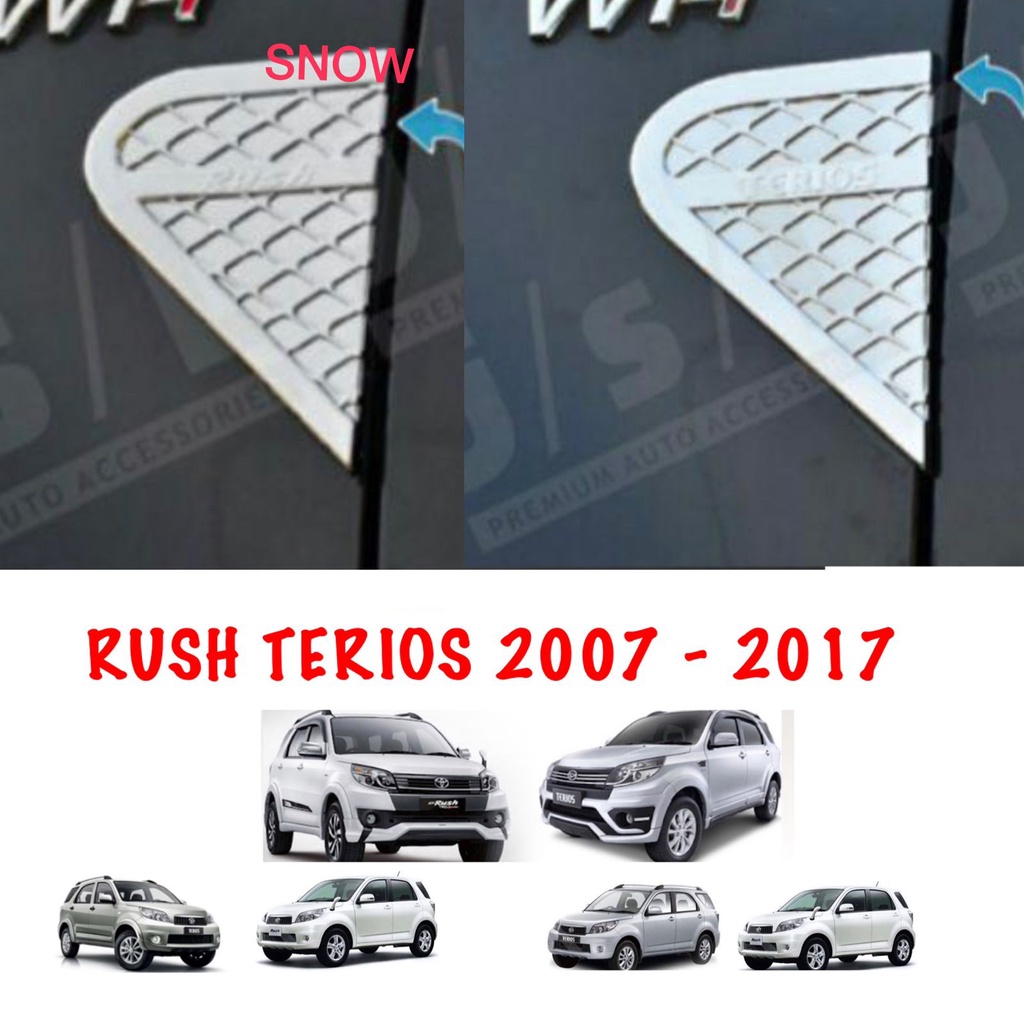 Side Lamp Samping Air Flow Rush Terios Old Lama 2007 2012 2015 2018 2023 Net Cover Chrome