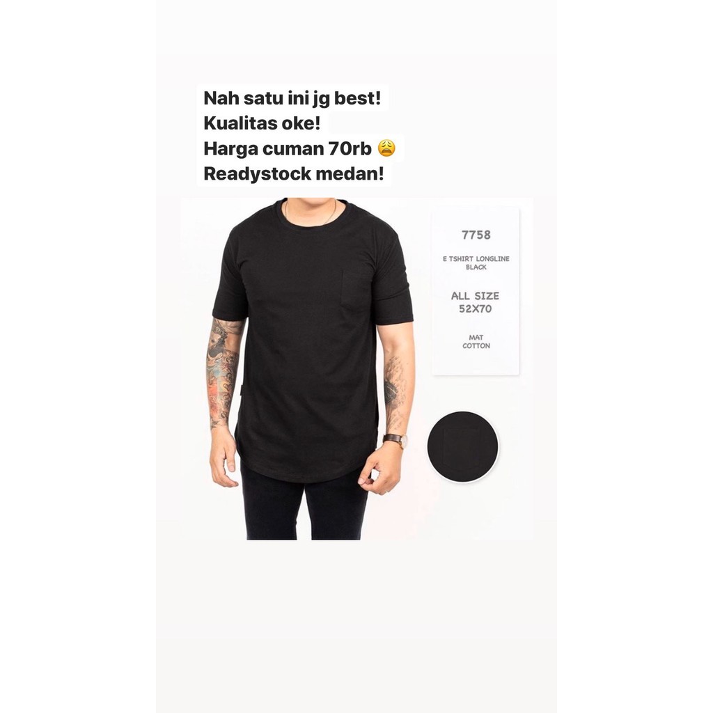 Tshirt longline black