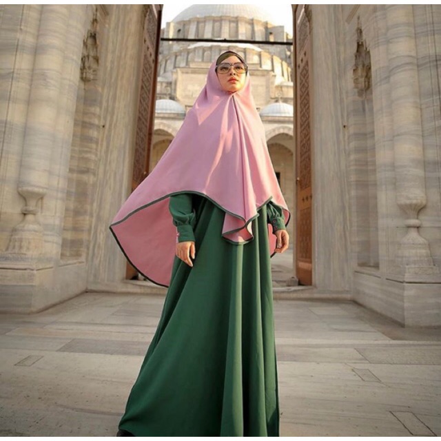 [AULIA] SALE 30% AULIA SET GAMIS ABAYA DRESS SET HIJAB KERUDUNG SYAR'I ALEENA EMERALD BAHAN WOLLYCRE