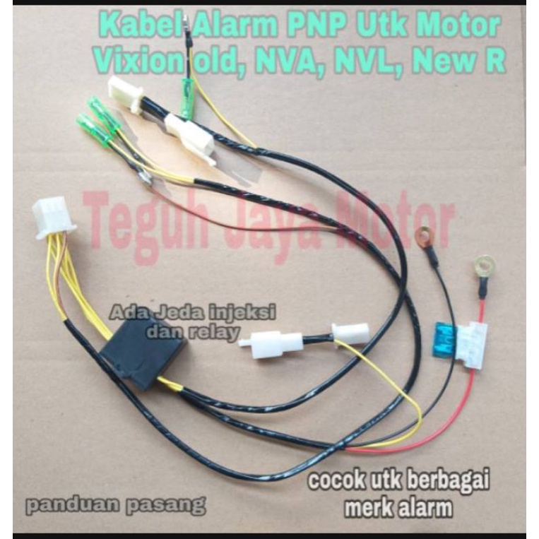 Kabel alarm pnp untuk motor Yamaha Vixion new,old,R,R15,tinggal colok soket aja