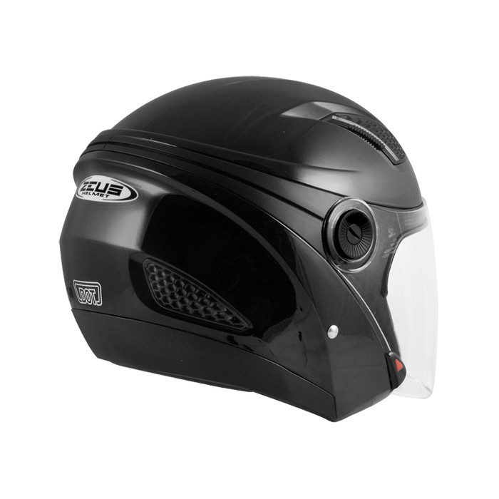 Helm Half Face Zeus 610 Black Glossy
