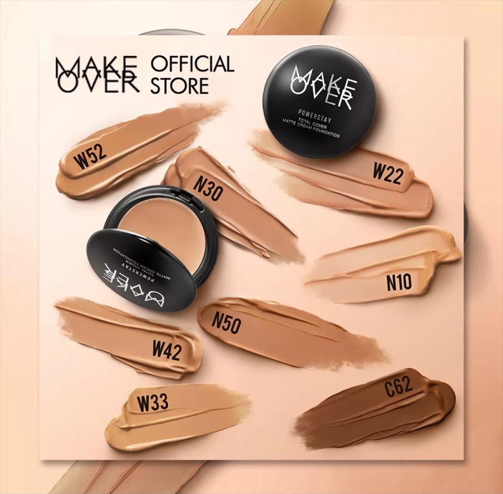 MAKE OVER POWERSTAY TOTAL COVER MATTE CREAM FOUNDATION 12gr