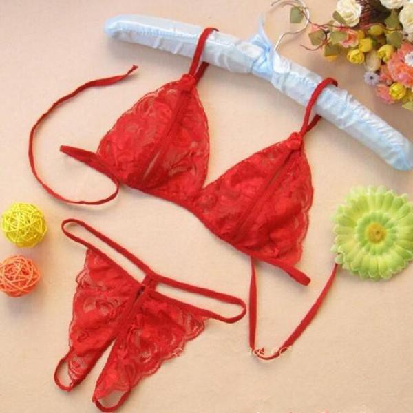 Lingerie Open Crotch Bikini Set B1135R Merah LingerieOnYou