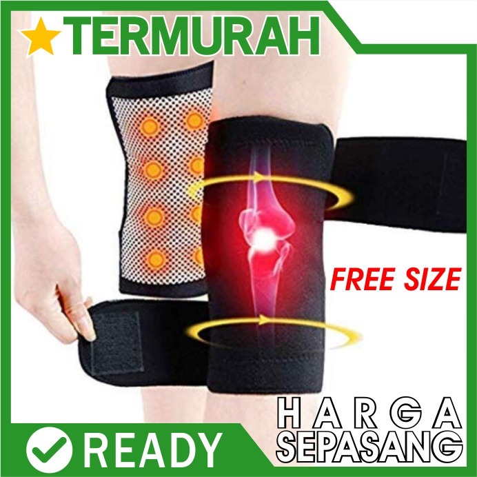 sepasang sabuk  terapi pemanas lutut magnetic theraphy self 