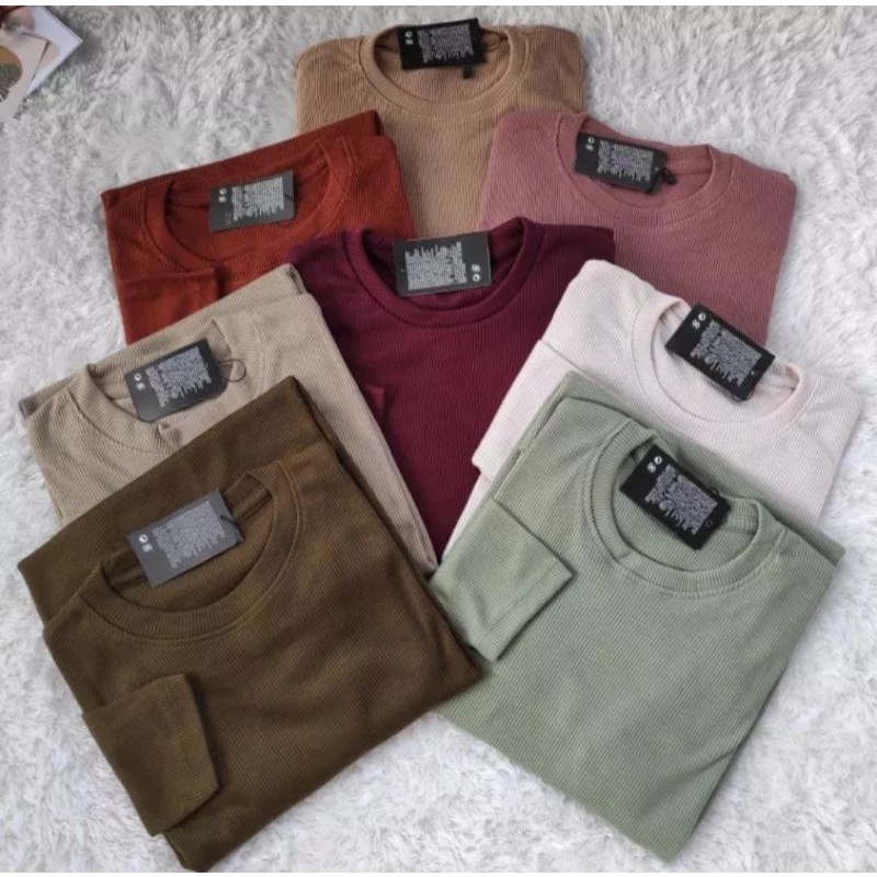 Kaos Rib Premium Wanita/Kaos Rib Oblong Lengan Panjang/Kaos Rib Wanita Lengan Panjang/Rib Oblong Wan