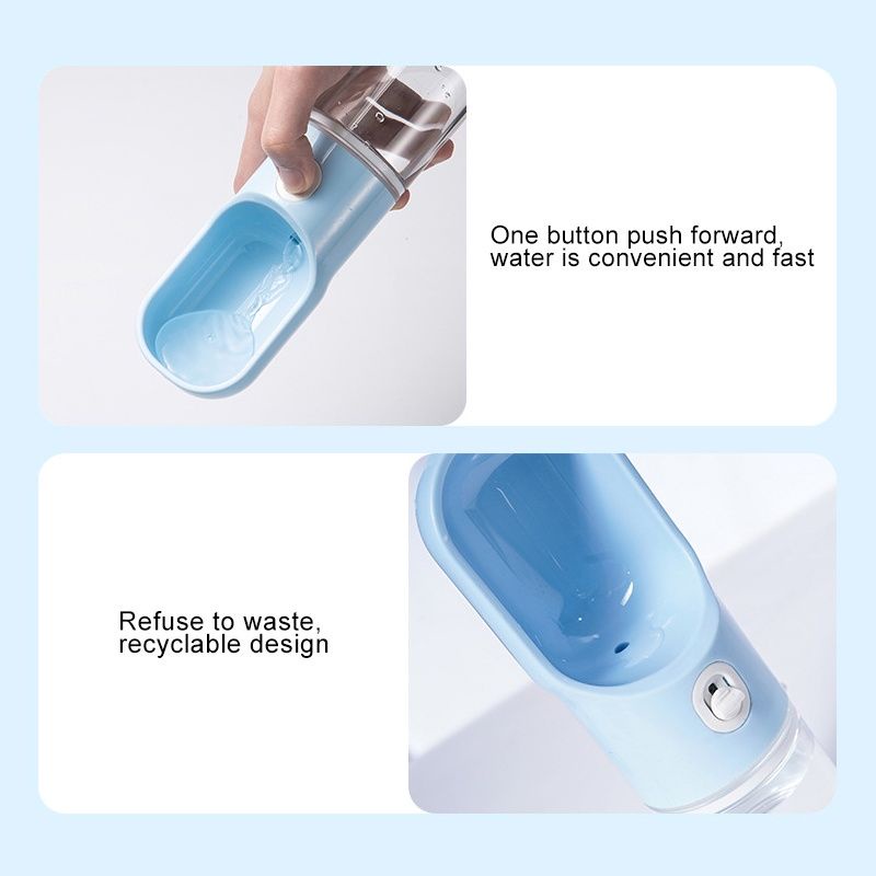 COD/Pet Water Bottle 2 in 1 Travel Botol Minum Makan  Anjing &amp; Kucing Hewan Portable Food &amp; Drink botol