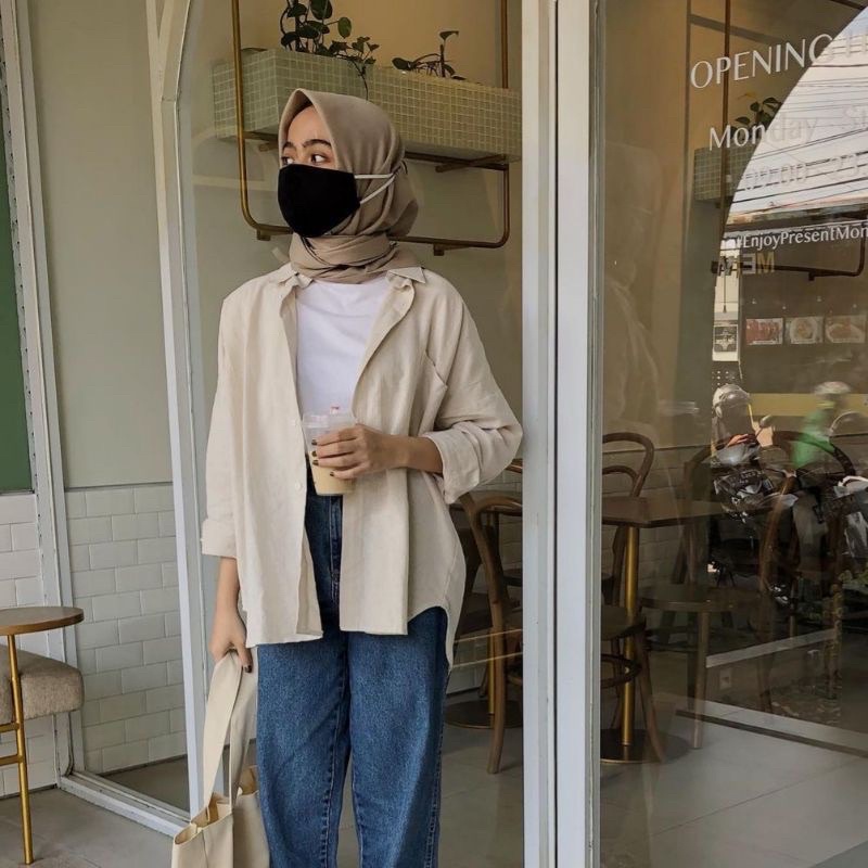 Kemeja Oversize Linen Wanita - Alea Shirt