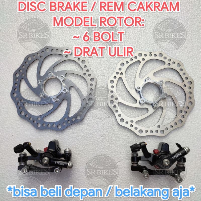 Disc Brake Set Rem Cakram Set Sepeda Lipat MTB Minion. Rotor 160 mm. POLO &amp; ETERNA