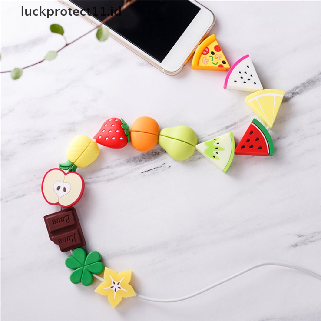 &lt; Luckprotect11. &lt; LuckproteksiId &gt; Cover Pelindung Kabel Charger Usb Bentuk Buah Lucu