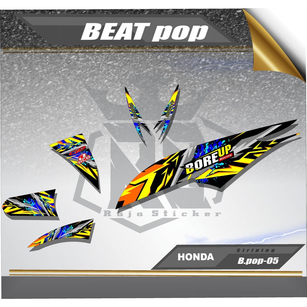 Striping Variasi Motor Beat Pop - Sticker  Skotlet Motor Beat Pop Body List Body List Scotlite Race