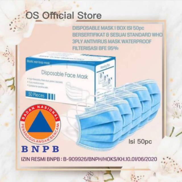 OS Masker 3ply aman dan bersertifikat