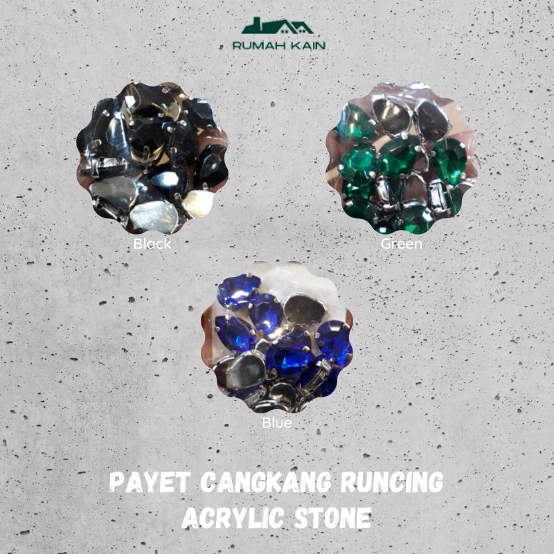 Acyrilic stone/ Payet Cangkang Runcing/ Accecoris/ Asesoris/ Monte/ Manik Kristal