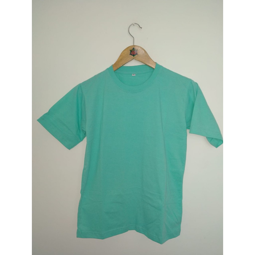 Kaos Polos Hijau Tosca Muda/ Kaos Warna Polos / Kaos Lengan Pendek Katun Combad 30s Premium