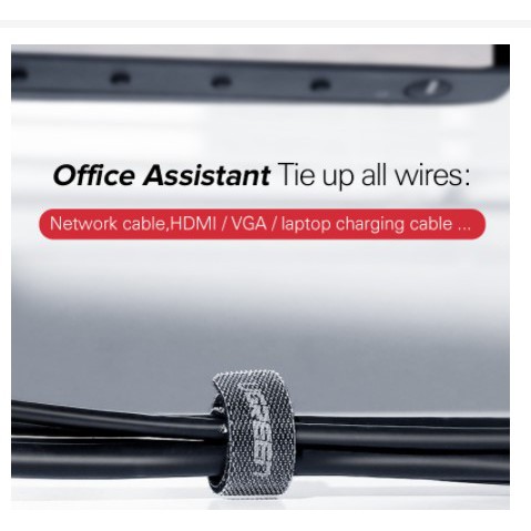 [KABEL] -    UGREEN Cable Organizer Velcro Winder 1PCS - LP146 - Black