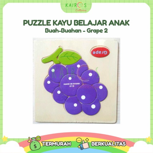 Puzzle Kayu Anak Edukasi Belajar Buah