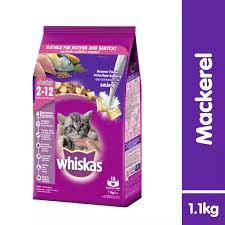 MAKANAN KUCING WHISKAS JUNIOR DRY 1.1 KG/ WHISKAS KERING JUNIOR MACKEREL OCEAN FISH 2-12 bulan