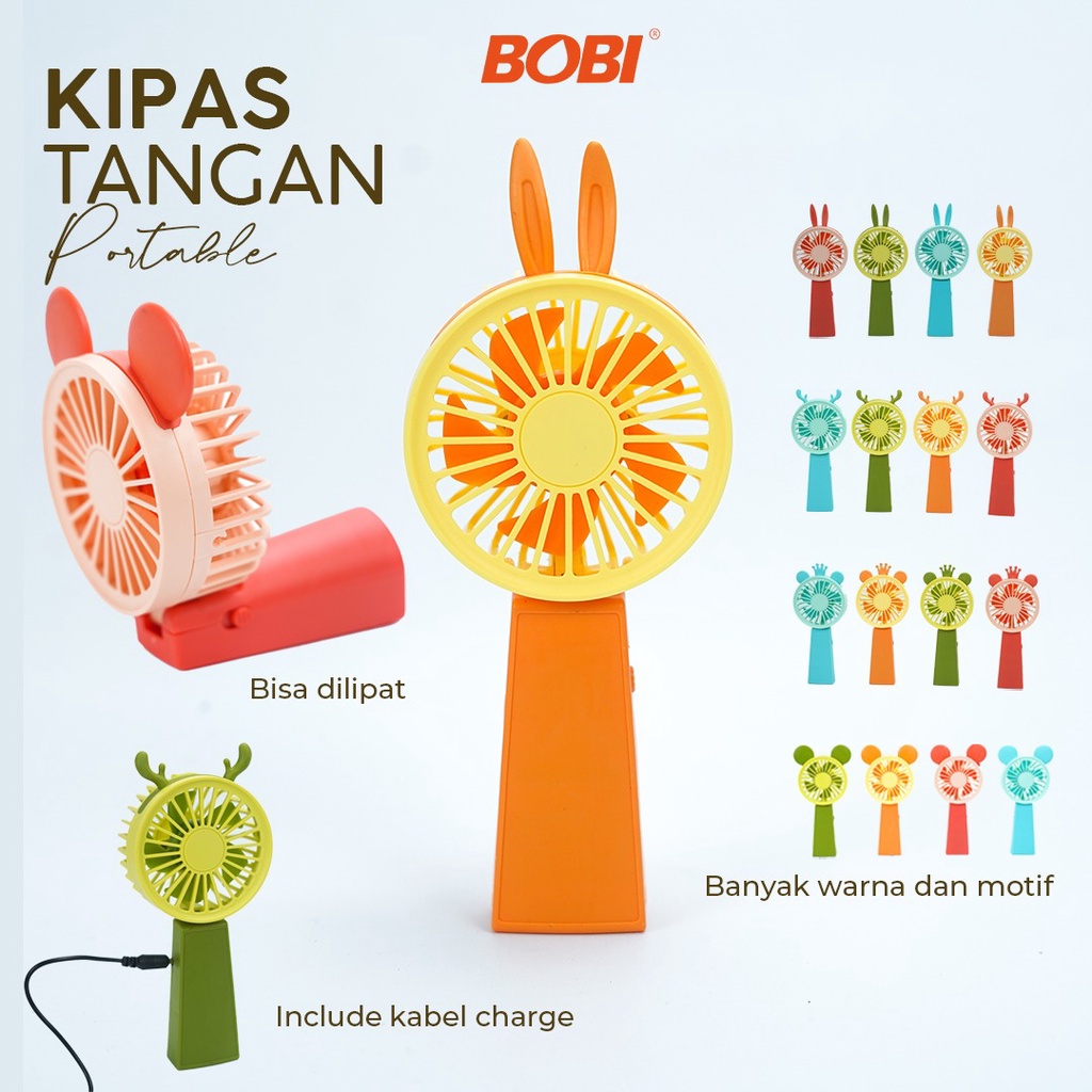 Kipas Tangan Portable Kode 933-136 / Kipas Angin Tangan Kuping Kode 933-136 Genggam USB Portable Mini Fan - Warna Random