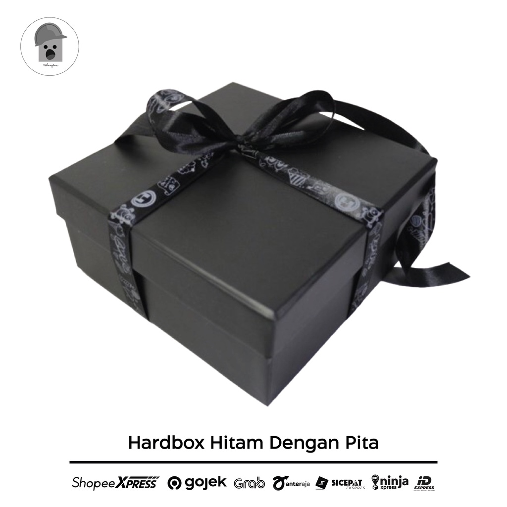 

hardbox full black dengan pita black model party cocok untuk hampers, kado, gift ready stock