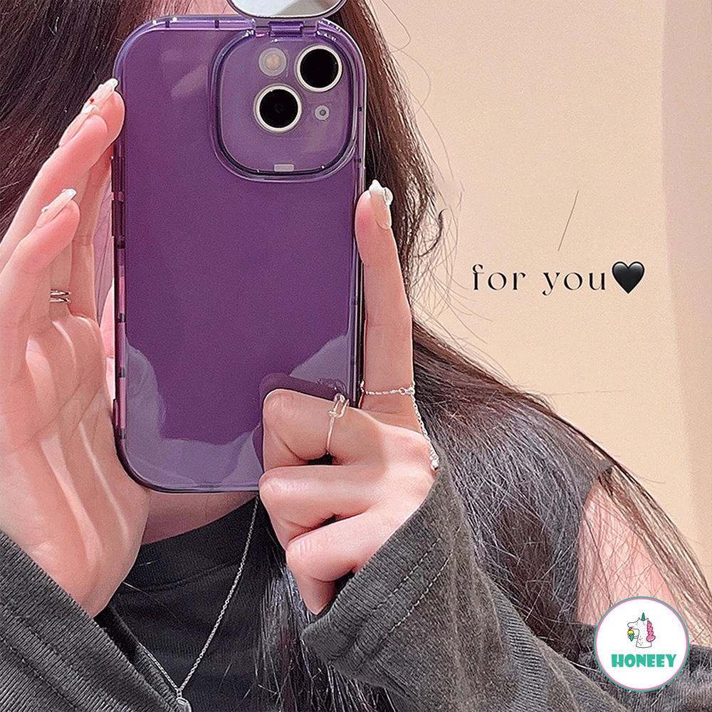 Casing Soft Case TPU Model Flip Warna Ungu Violet Untuk IPhone 14 13 12 11 Pro Max