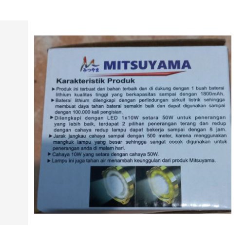 Senter Kepala 50 Watt 6 Varian Cahaya ( 6mode ) Mitsuyama MS-2038 cahaya putih dan kuning murah dan berkualitas