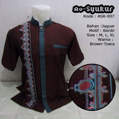 Baju Koko Lengan Pendek As-Syukur ASR-007 Brown-Tosca