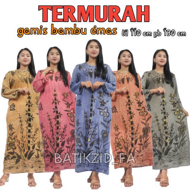 GAMIS LENGAN PANJANG KANCING DEPAN BORDIR EMAS