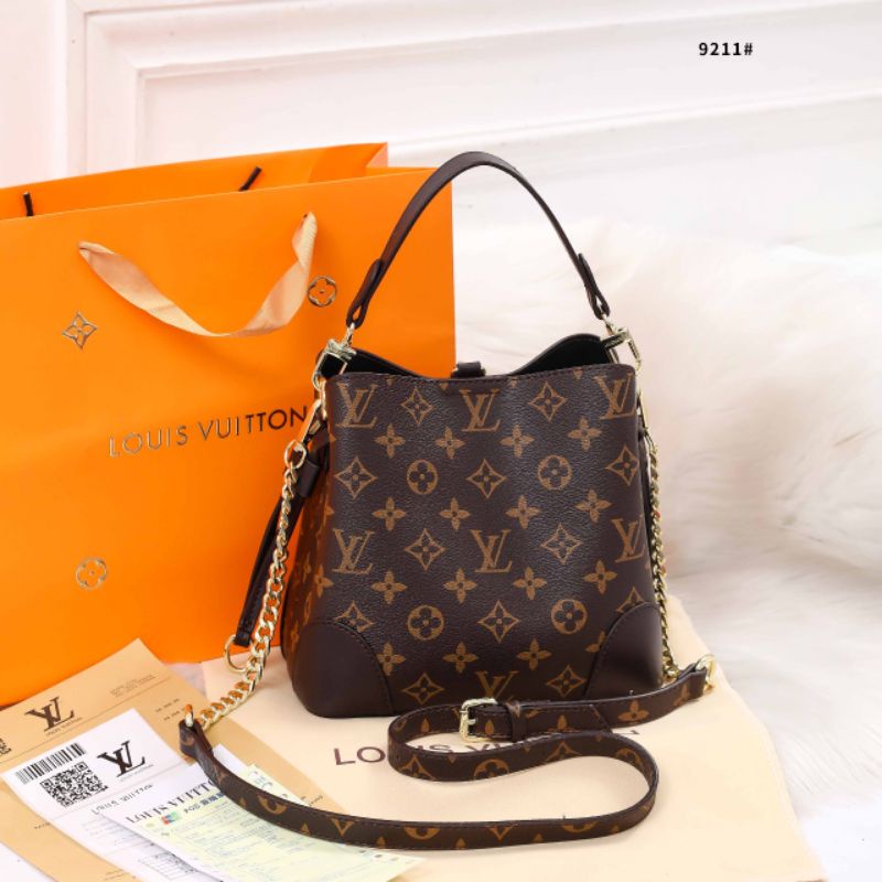 Tas Louis Vuitton Nano Bucket Bag in Monogram
