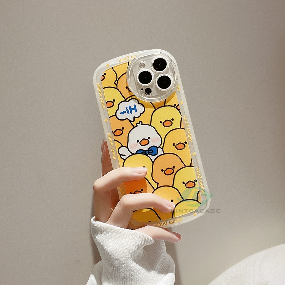 Case Bahan TPU Desain Kartun Bebek Kuning Putih Untuk OPPO A57 2022 A15 A16 A16K A54 A53 A12 A5S A7 A3S A31 A52 A83 A92 A94 A37 F9 A1K 5F F1s