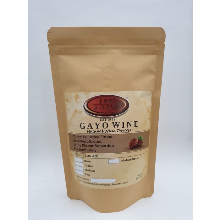 

(BISA COD) KOPI ARABICA GAYO NATURAL WINE PROCESS 500 GR BIJI/BUBUK - BIJI