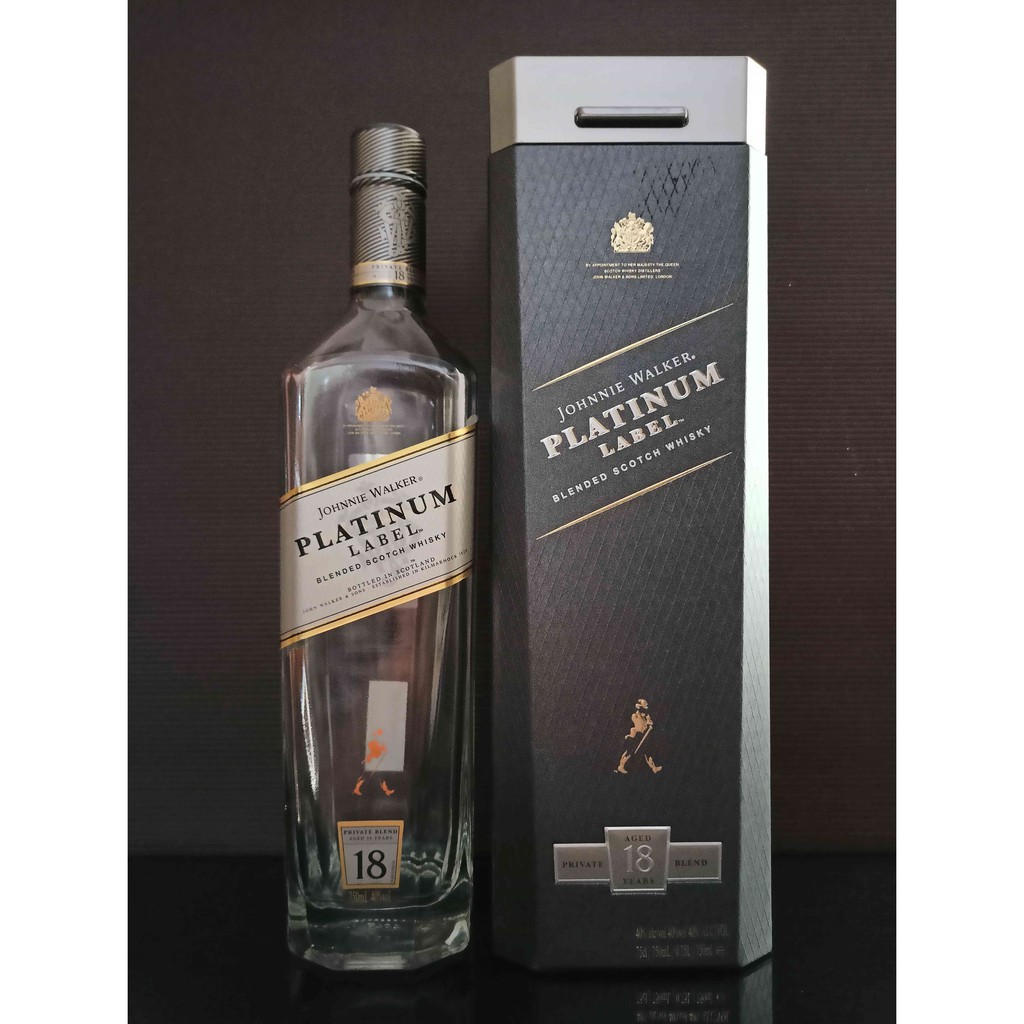 Botol bekas Johnnie Walker Platinum Label 750 ML + Box