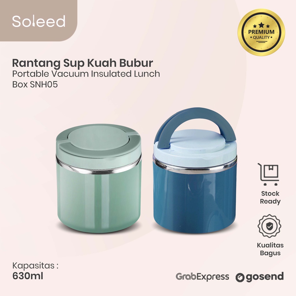 RANTANG SUP KUAH BUBUR 630ML PORTABLE VACUUM INSULATED LUNCH BOX SNH05