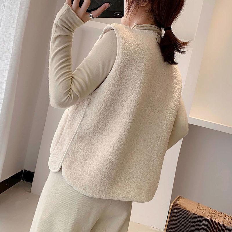 IMPORT WOMAN WINTER BUTTON WOOL VEST ROMPI WOL WANITA MUSIM DINGIN PREMIUM KOREAN STYLE