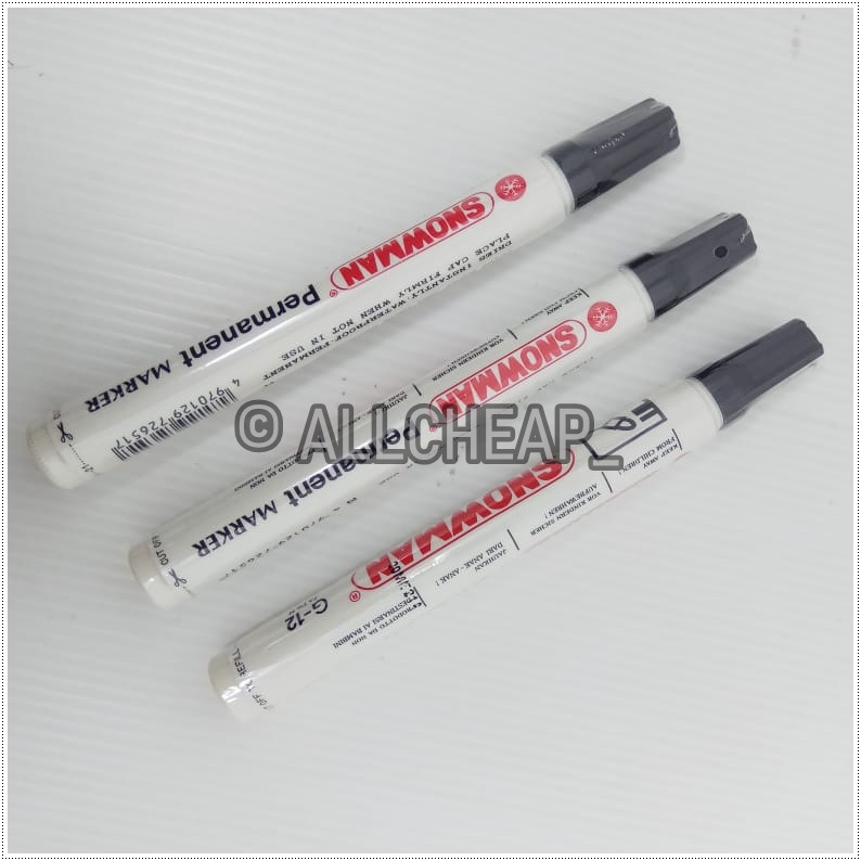 1pcs spidol permanent ink snowman marker permanen No. G-12 hitam / black