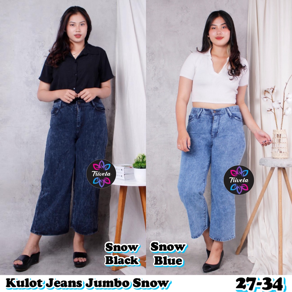 KULOT JEANS JUMBO SNOW / KULOT JEANS BIG SIZE / KULOT JEANS PLUS SIZE / KULOT JEANS 27-34