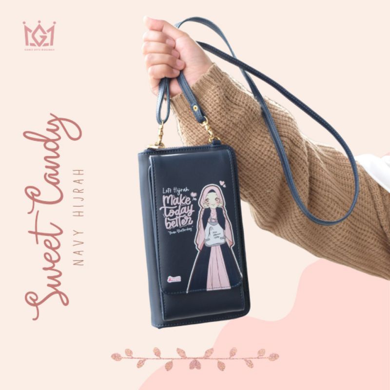 DOMPET TAS SELEMPANG SWEET CANDY WALLET ORIGINAL BY UNYU MUSLIMAH