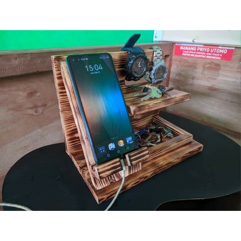 DOCKING HP / CHARGER DOCKING KAYU