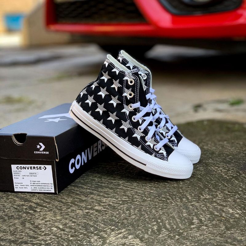 Sepatu CONVERSE CTAS HI BLACK/EGRE BLACK/EGRET/WHITE 168808C (UNISEX)