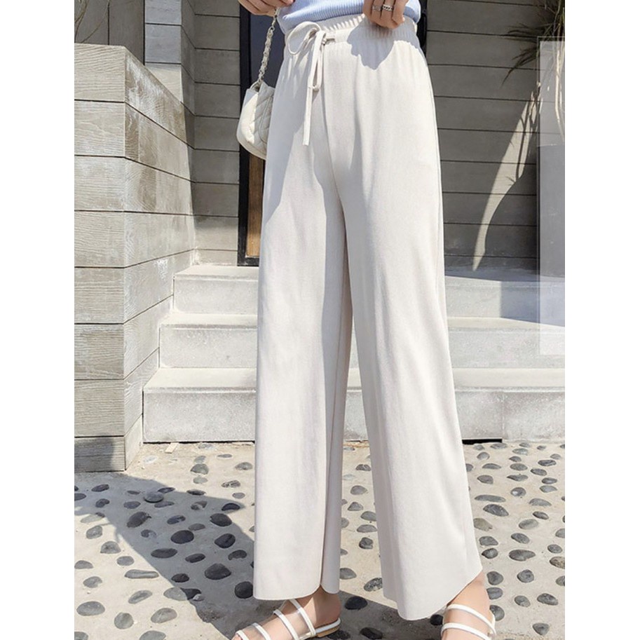 celana kulot rayon premium uniqlo  kulot hw wanita polos pinggang tali serut jumbo polos