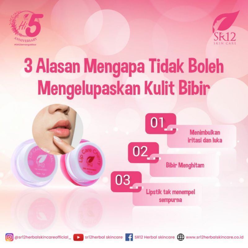 SR12 HERBAL SKINCARE LIP CARE NATURAL PELEMBAB BIBIR / LIP BALM / PENCERAH WARNA BIBIR AMAN BPOM