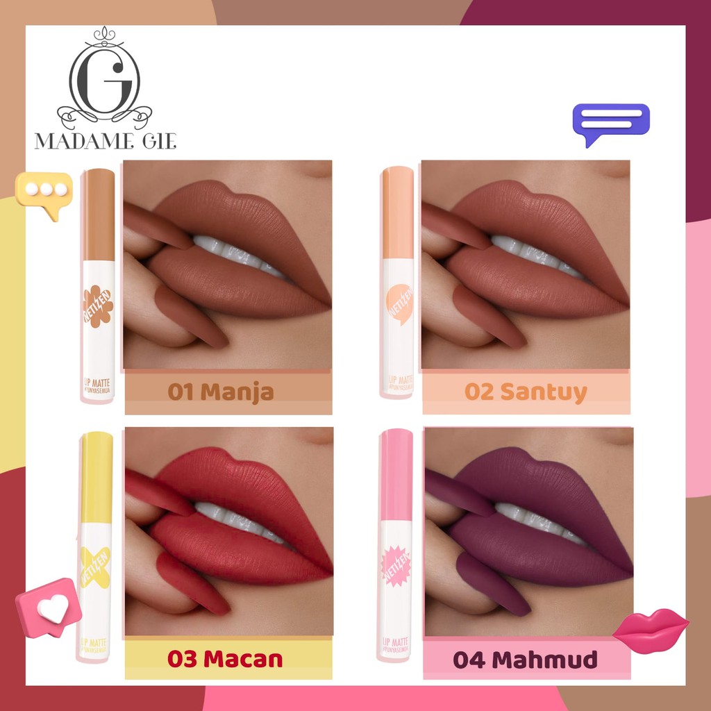 READY! Madame Gie Netizen Lip Matte ORIGINAL | netijen lipstick manja